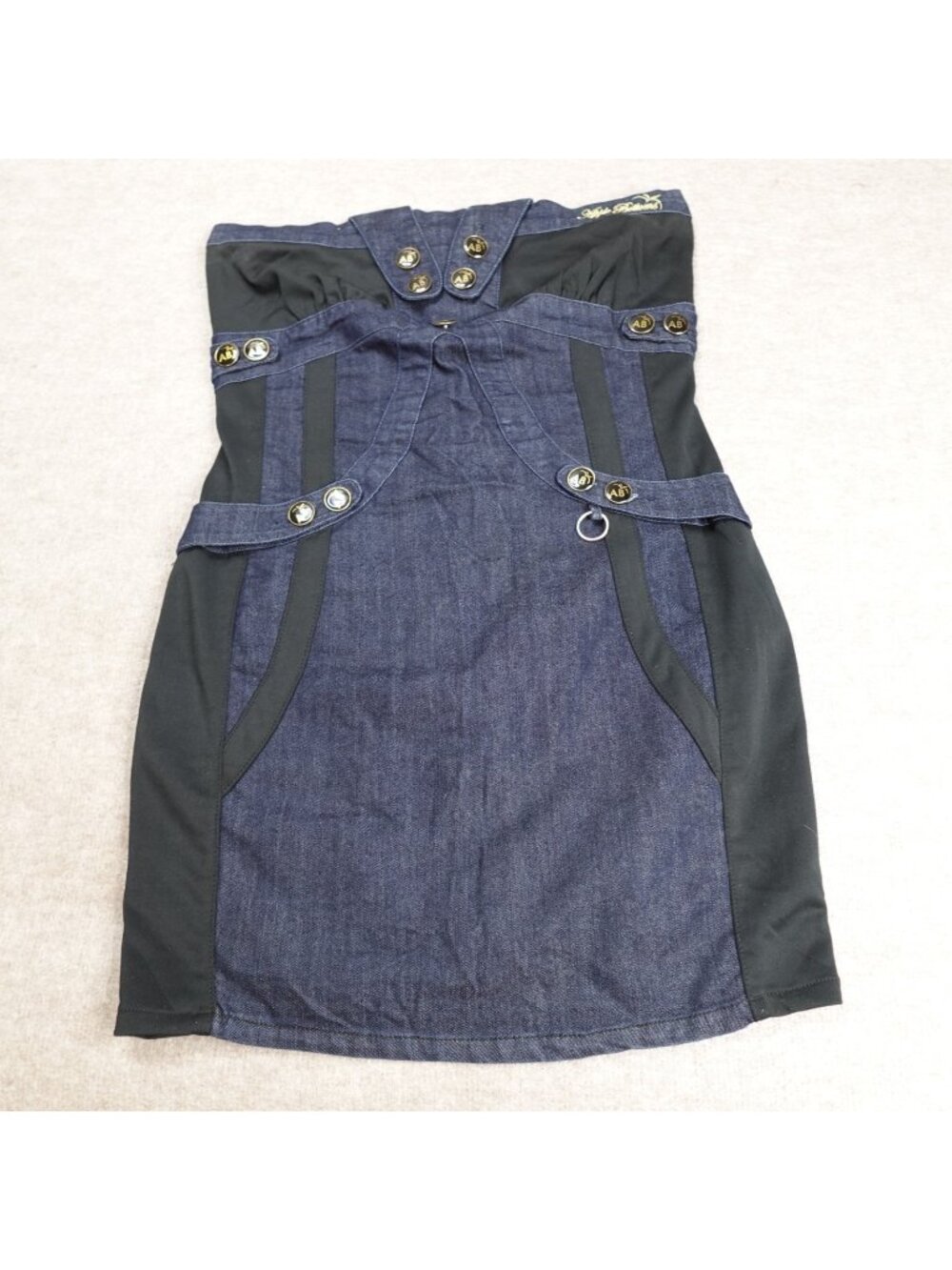 Apple Bottoms Women's Dress 10 Blue Mini Corset Denim Vintage